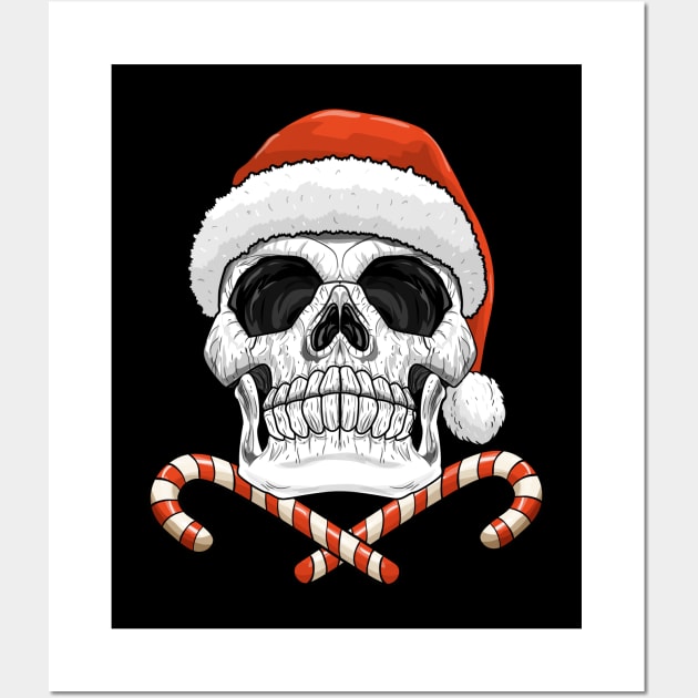 Skull Santa Claus skeleton Rocker Christmas Funny Gift Wall Art by ELFEINHALB